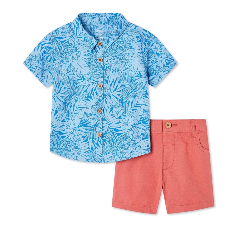 NWT George Baby 0-3 months Boys' Shirt 2-Piece Set